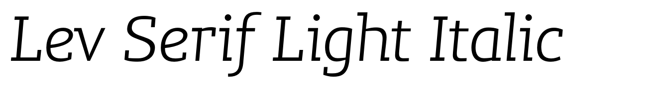 Lev Serif Light Italic